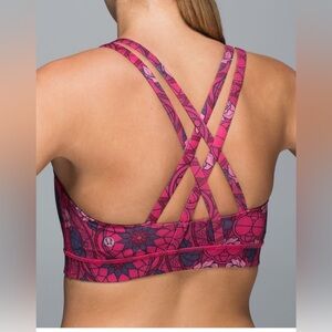 Lululemon Energy Bra Prisma Multi Guava Lava Boom Juice Pink Size 4 Racerback